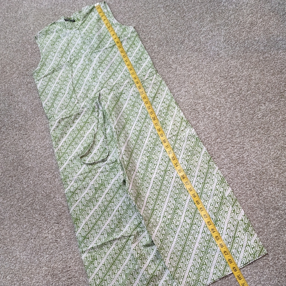Batik Melati cinch waist sleeveless button jumpsuit olive green - Picture 16 of 16